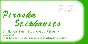 piroska stipkovits business card